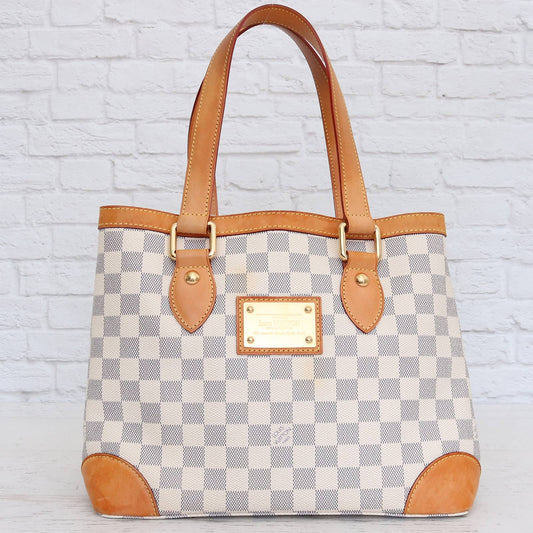 Louis Vuitton Hampstead PM Damier Azur Tote Shoulder Bag