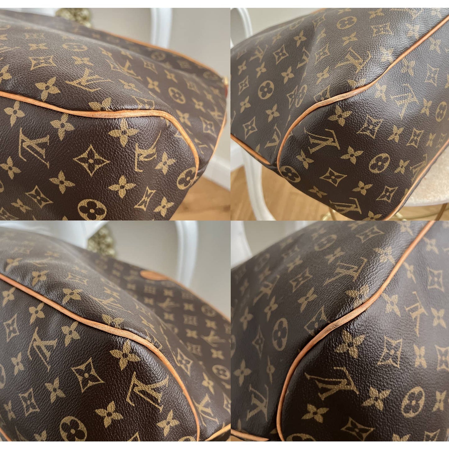 Louis Vuitton Delightful MM Monogram Tote Shoulder Bag Purse Handbag