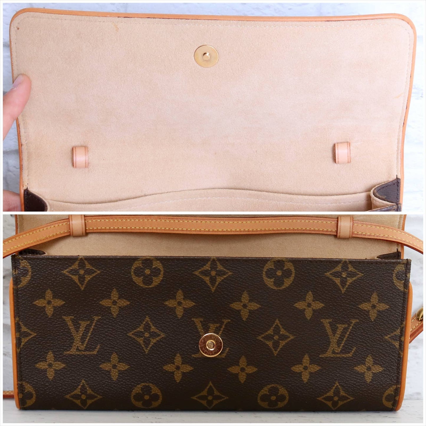 Louis Vuitton Pochette Twin GM Monogram Crossbody & Clutch