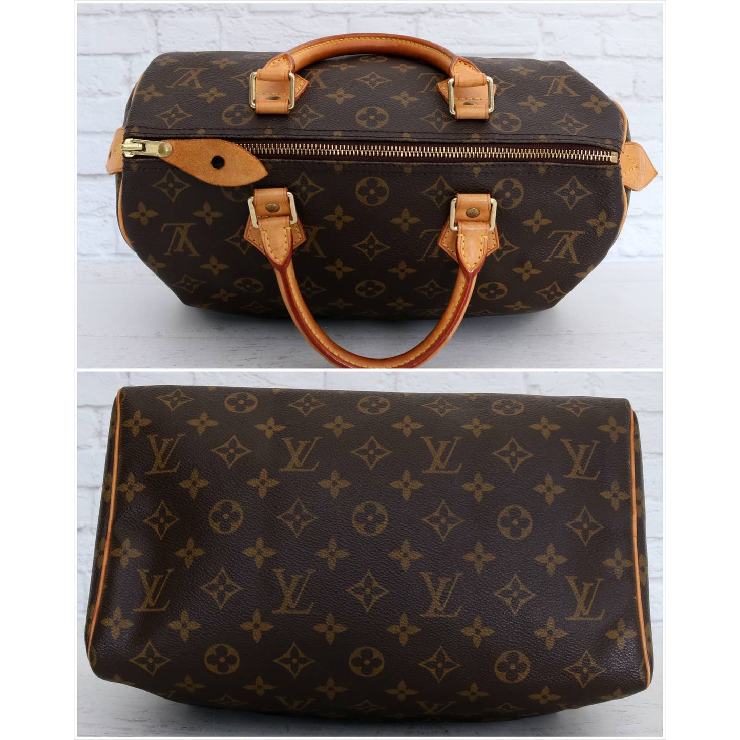 Louis Vuitton Speedy 30 Monogram Satchel Purse Brown Bag Handbag Large