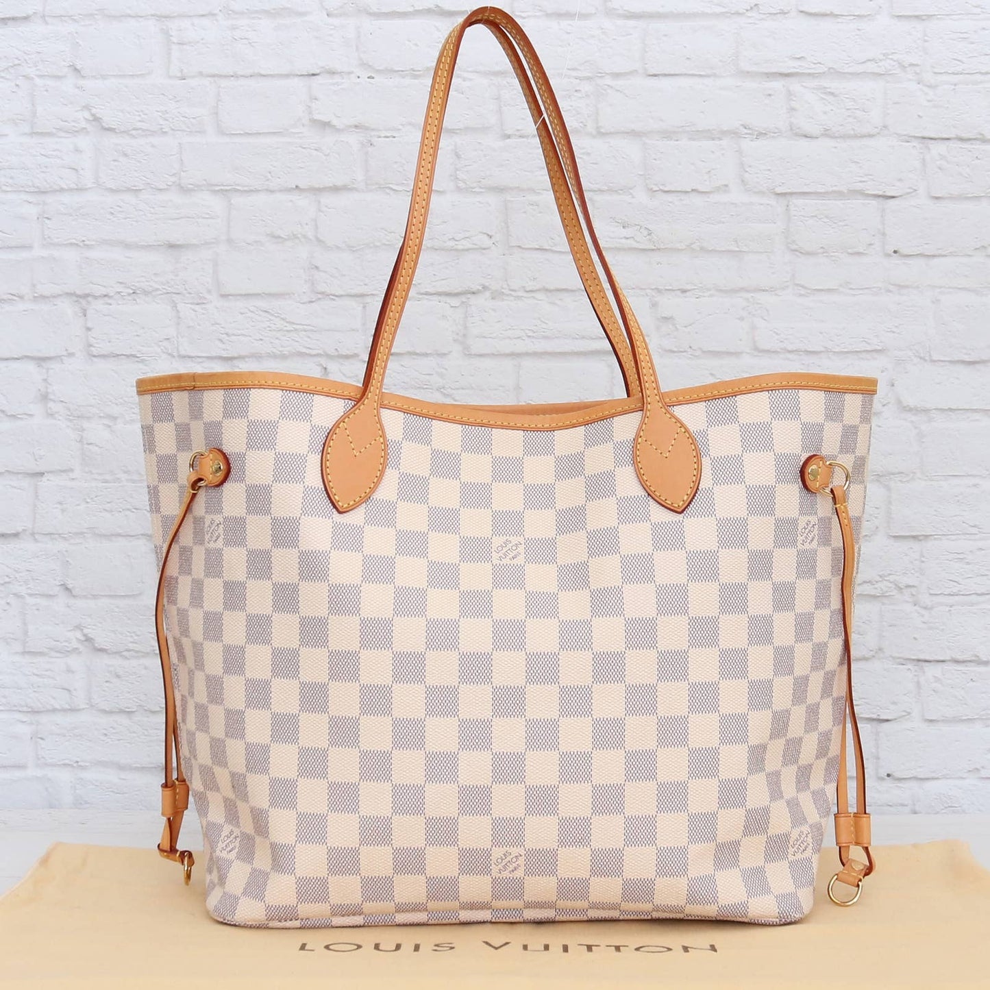 Louis Vuitton Neverfull MM Damier Azur Tote Shoulder Bag