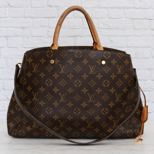 Louis Vuitton Montaigne GM Shoulder Bag Satchel Monogram Handbag Purse