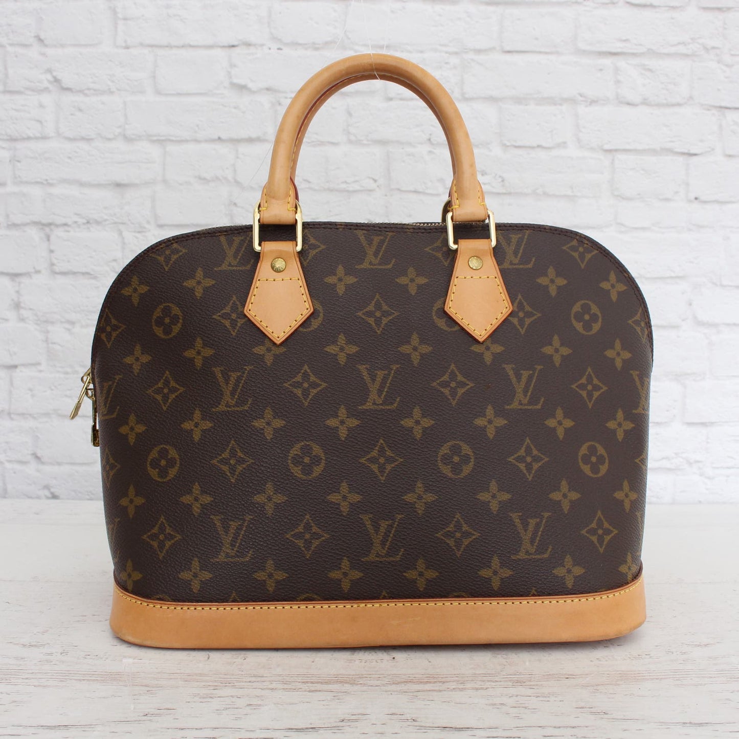 Louis Vuitton Alma MM Monogram Satchel Tote