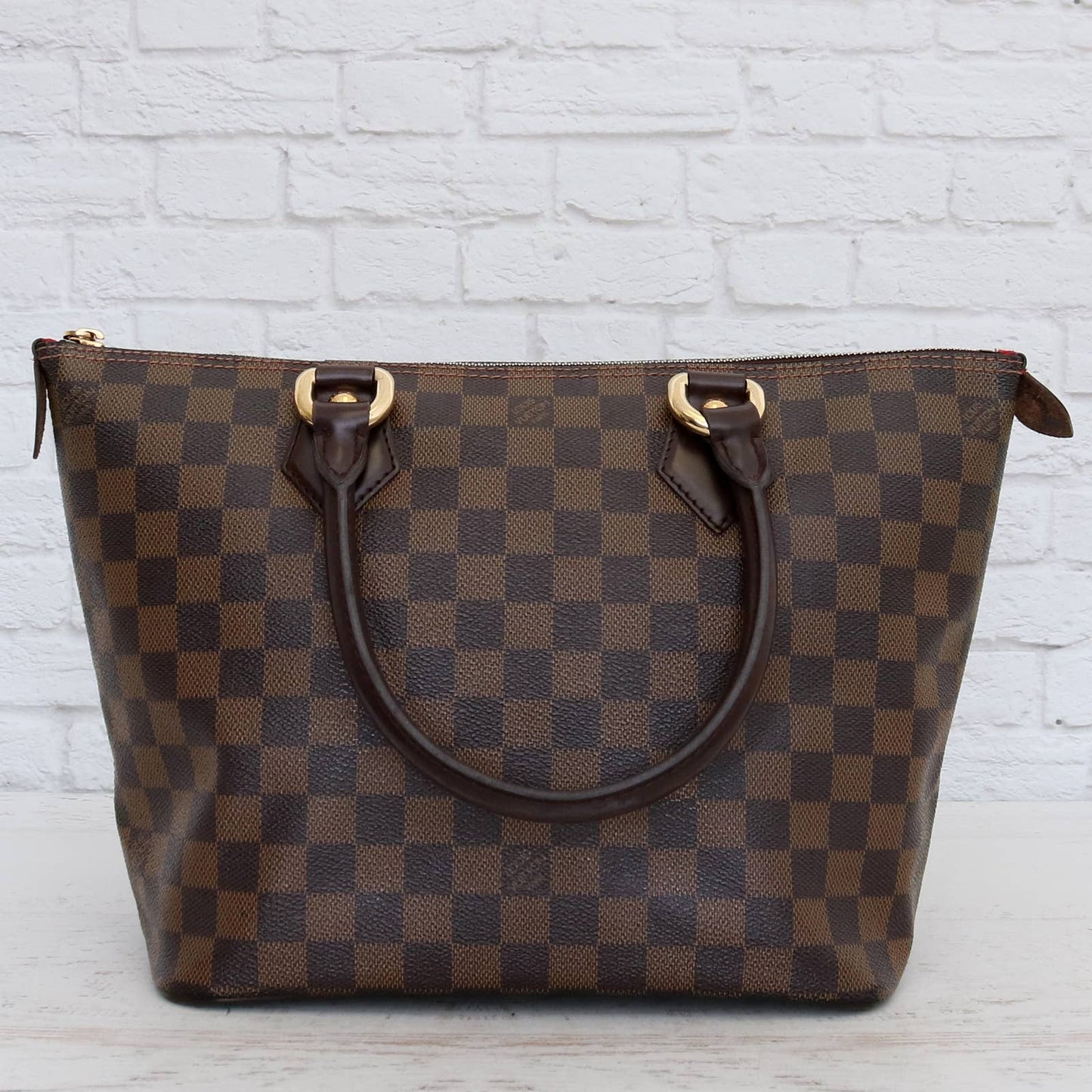 Louis Vuitton Saleya PM Tote Damier Ebene Shoulder Bag Handbag Leather