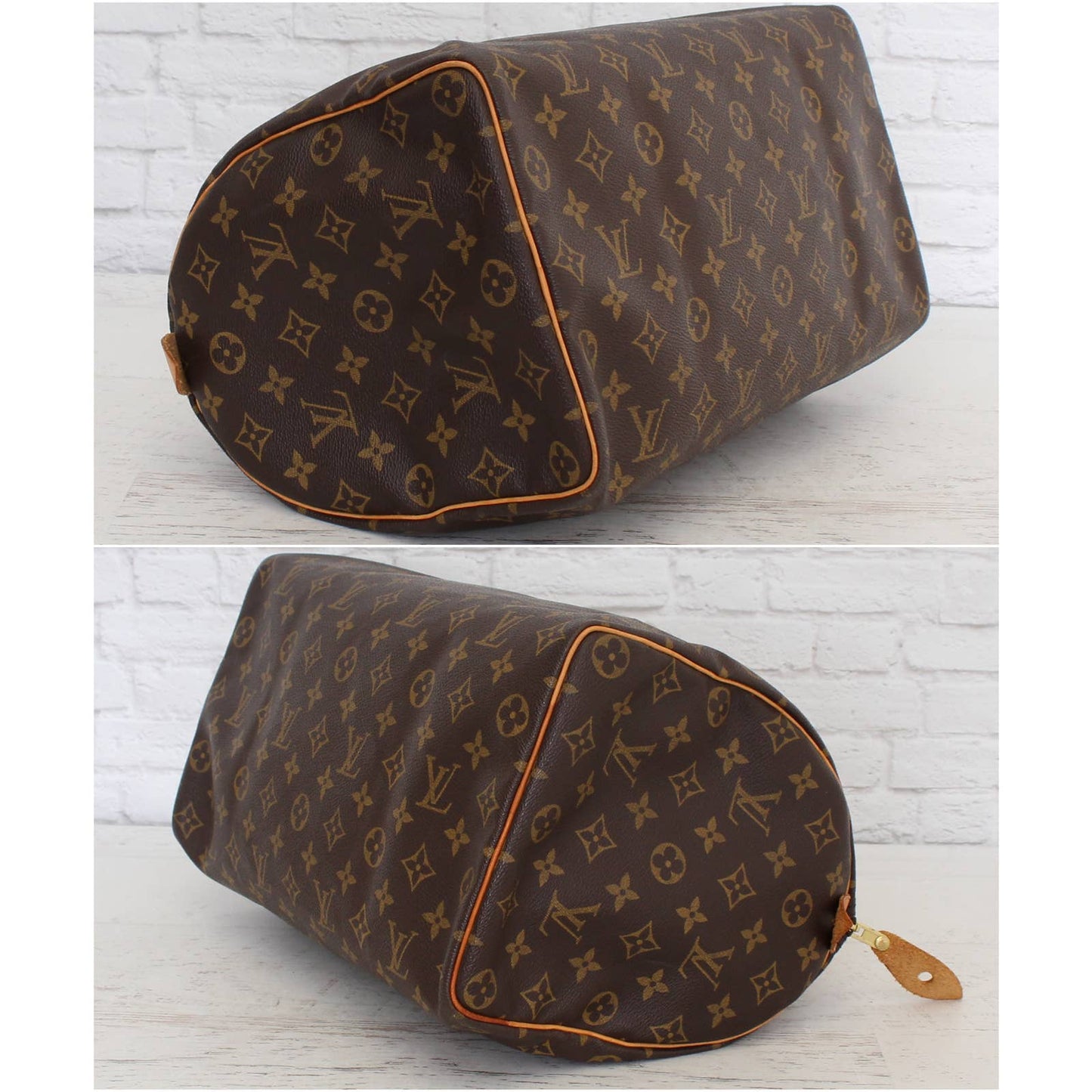 Louis Vuitton Speedy 35 Monogram Satchel Purse Brown Bag Handbag Large