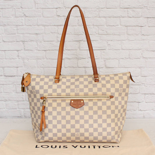 Louis Vuitton Iena MM Zip Damier Azur Tote Shoulder Bag