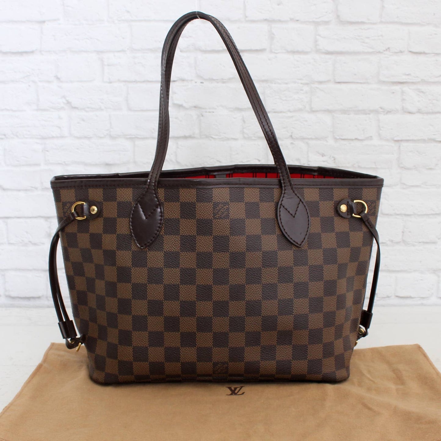 Louis Vuitton Neverfull PM Damier Ebene Tote w/ Dust Bag