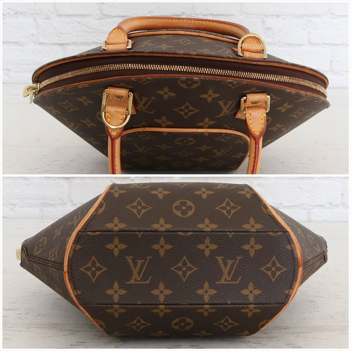 Louis Vuitton Ellipse PM Monogram Satchel Purse Handbag LV Leather Bag