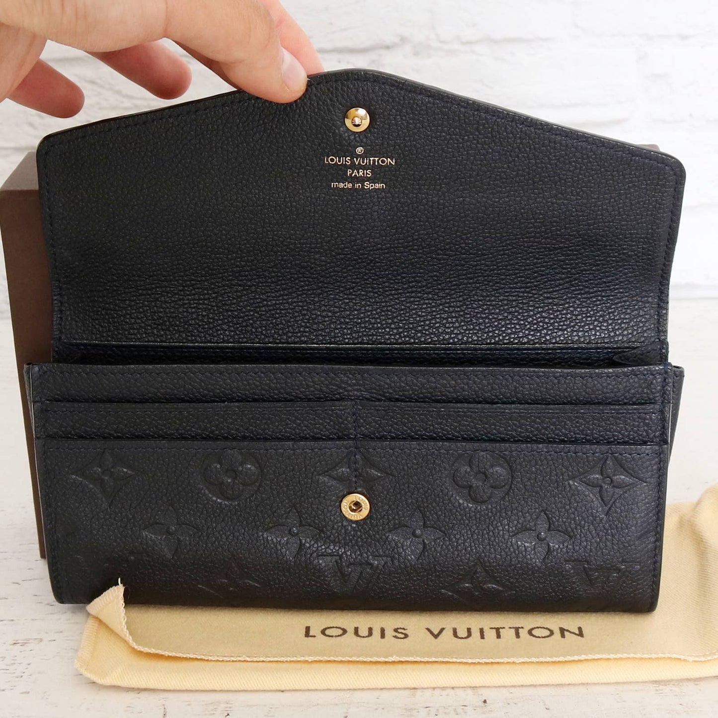 Louis Vuitton Curieuse + Insert Empreinte Leather Wallet Black Clutch