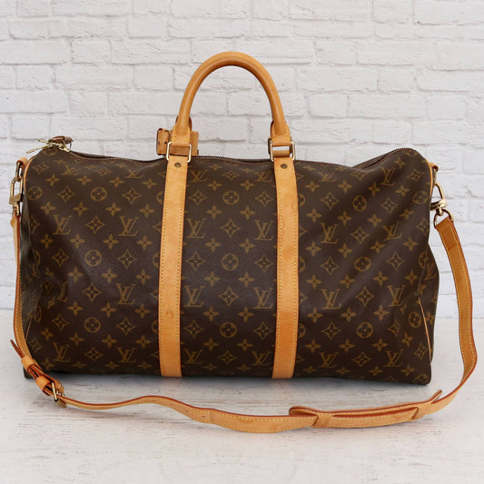 Louis Vuitton Keepall Bandouliere 50 Monogram Travel Duffle with Strap