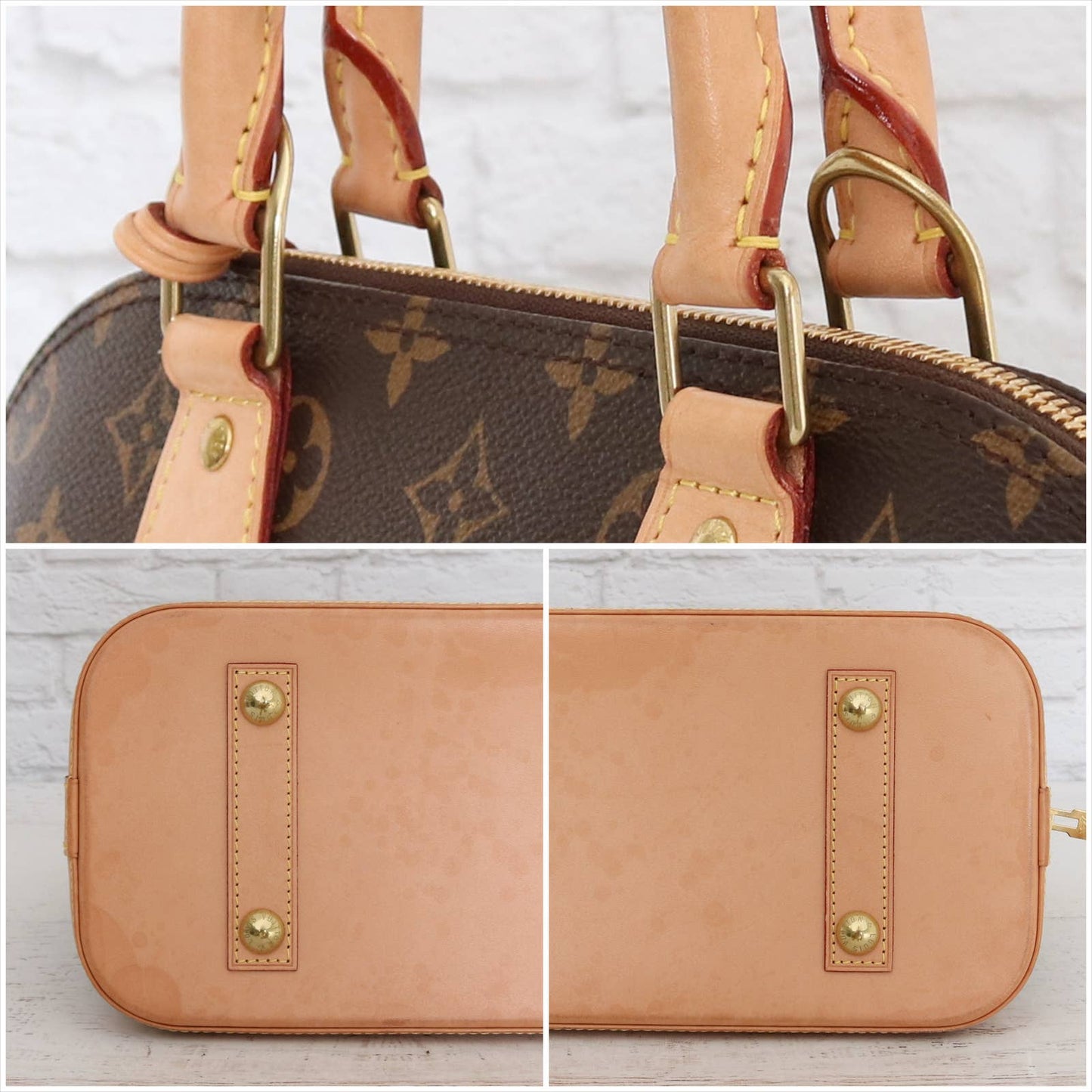 Louis Vuitton Alma PM Monogram New Style Satchel Leather Purse