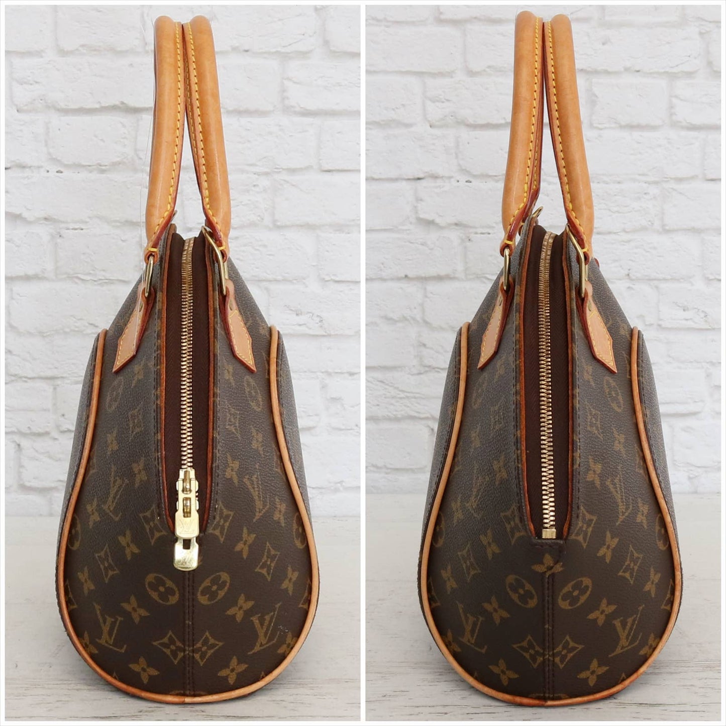 Louis Vuitton Ellipse PM Monogram Satchel Purse Handbag LV Leather Bag