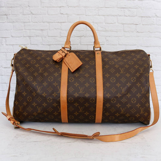 Louis Vuitton Keepall Bandouliere 55 Monogram Duffle Luggage