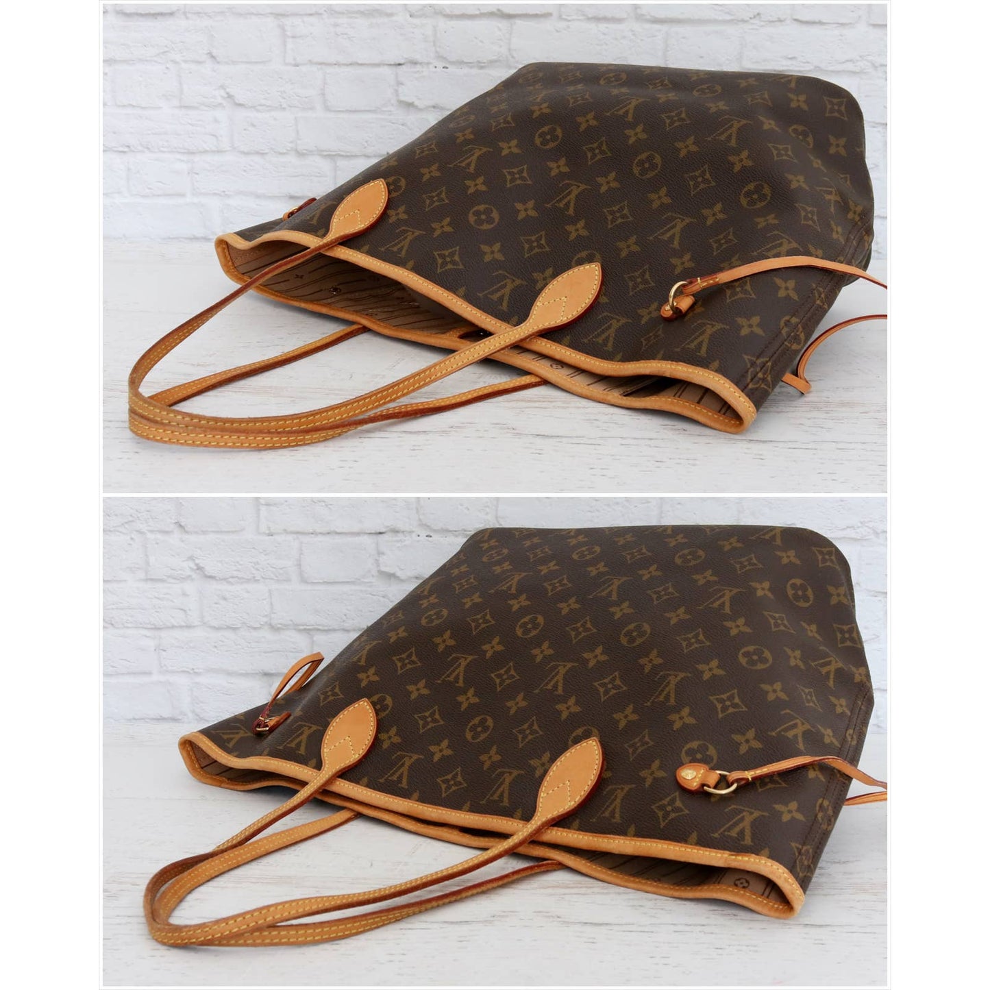 Louis Vuitton Neverfull MM Monogram Tote Shoulder Purse LV Handbag Zip