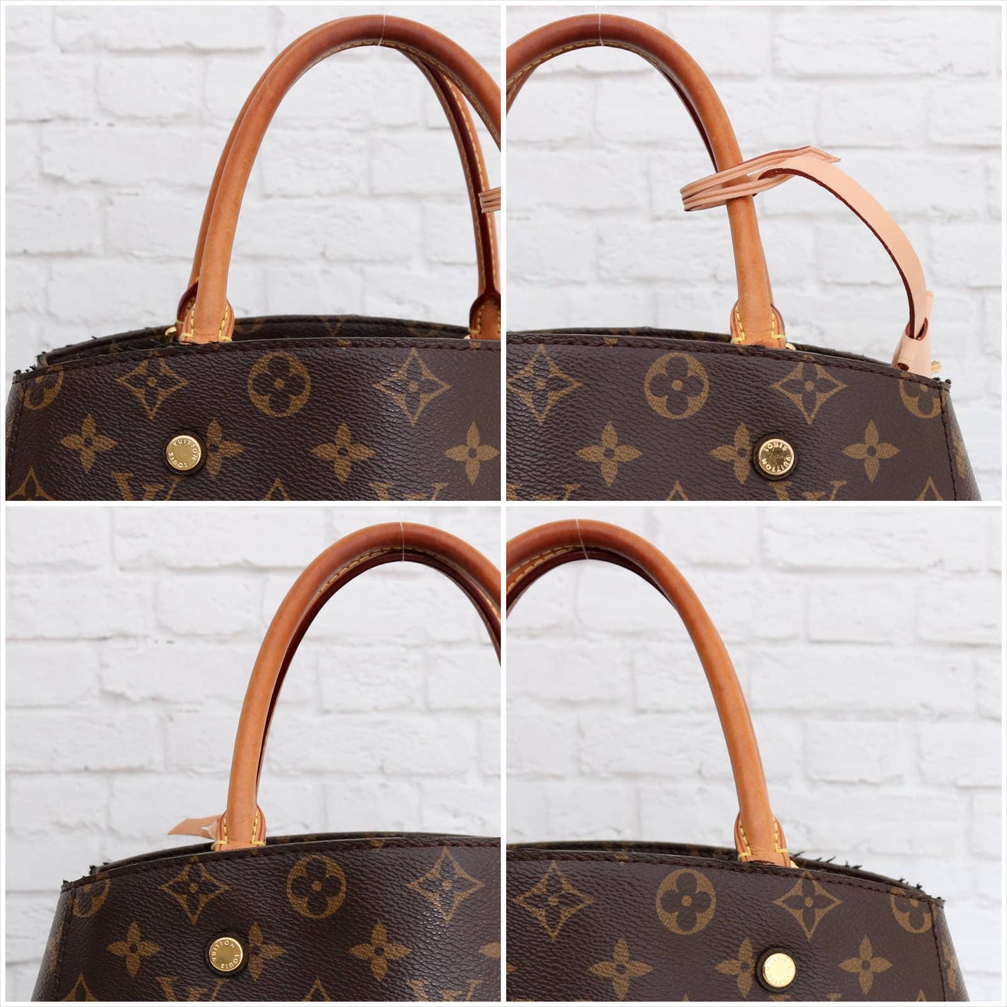 Louis Vuitton Montaigne MM Monogram Shoulder Bag Satchel Leather Purse