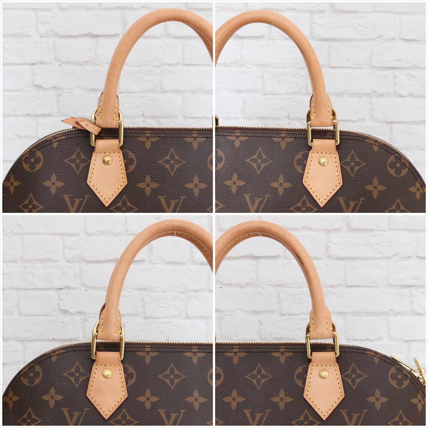 Louis Vuitton Alma PM Monogram New Style Satchel Leather Purse