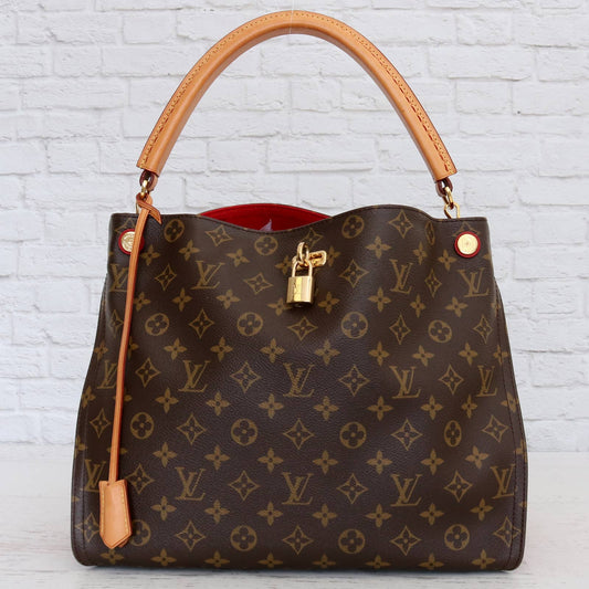 Louis Vuitton Gaia Hobo Monogram Red Shoulder Bag