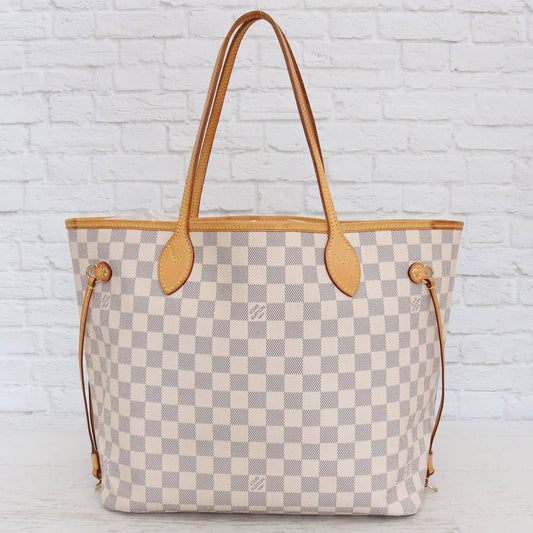 Louis Vuitton Neverfull MM Damier Azur Leather Tote
