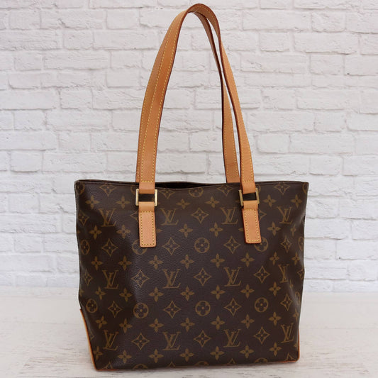 Louis Vuitton Cabas Piano Monogram Tote Shoulder Bag Purse Brown Zip