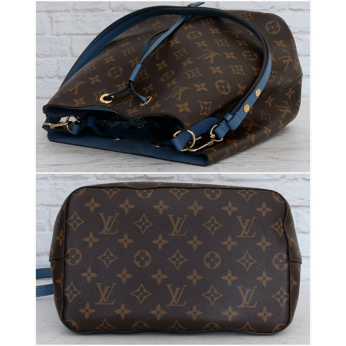 Louis Vuitton NéoNoé MM Monogram Blue Bucket Shoulder & Crossbody