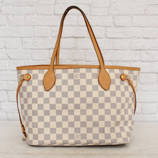 Louis Vuitton Neverfull PM Damier Azur Small Tote Shoulder Bag