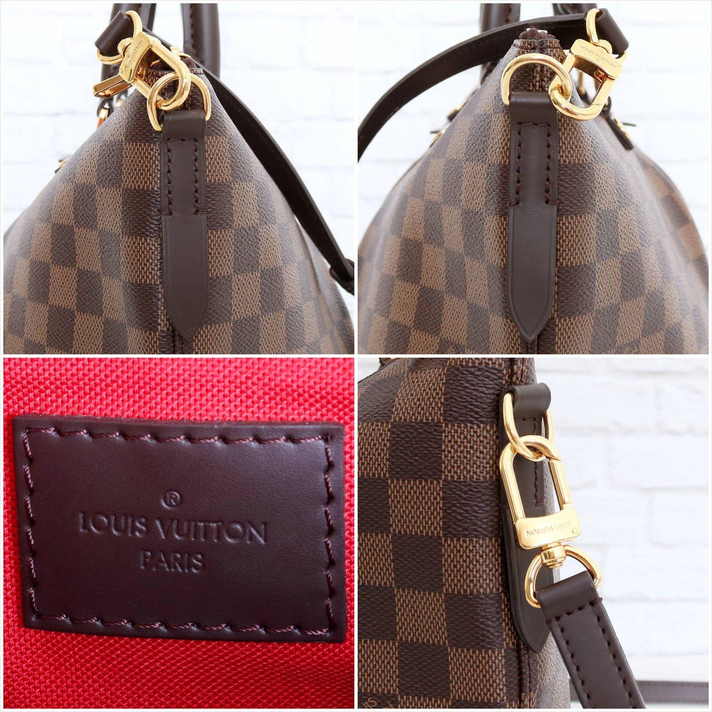 Louis Vuitton Siena MM Damier Ebene Crossbody Satchel Shoulder Bag