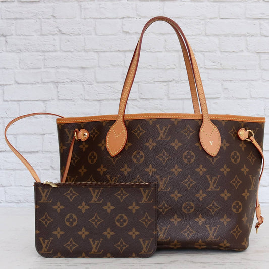 Louis Vuitton Neverfull PM Monogram with Pouch PRISTINE Shoulder Bag Tote Purse