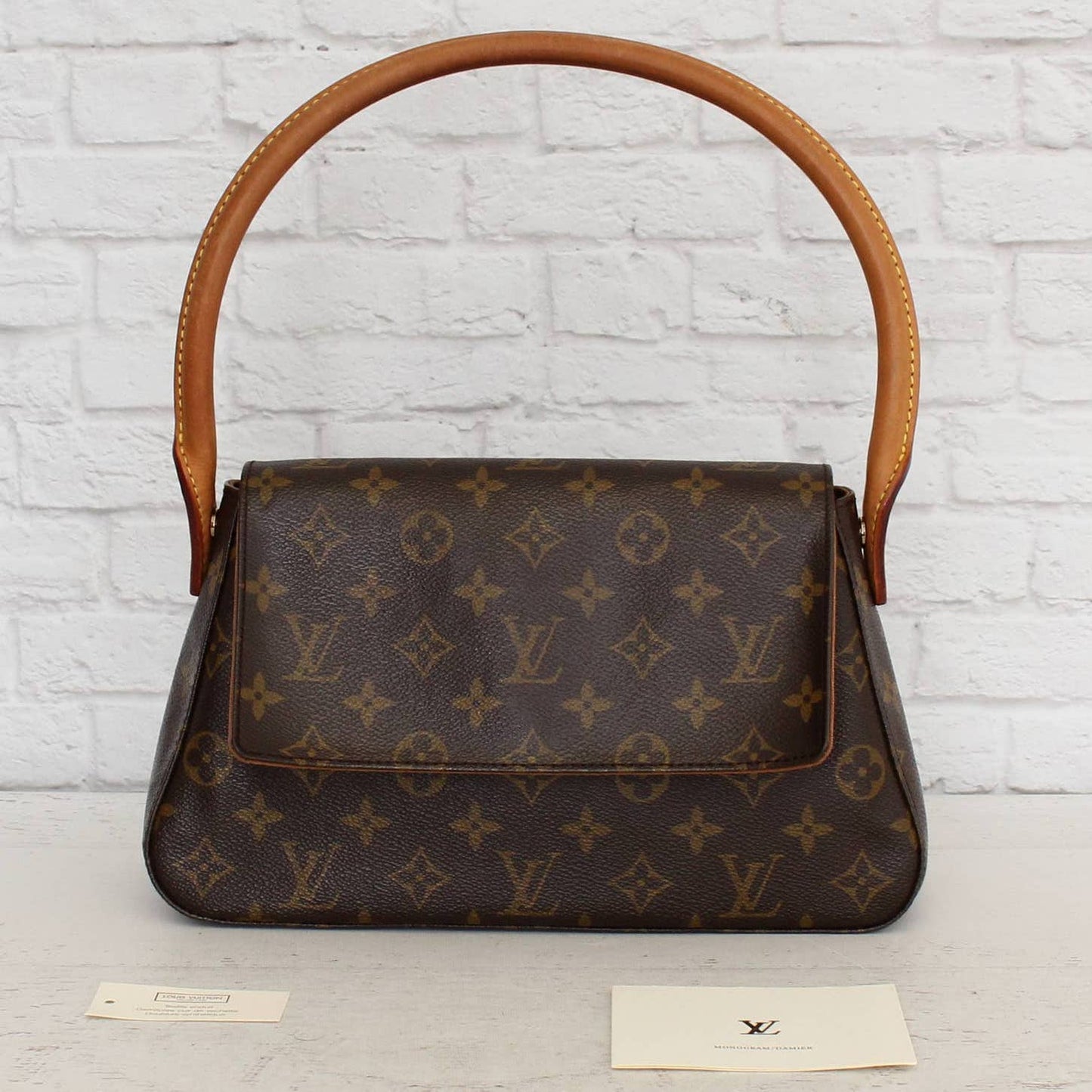 Louis Vuitton Mini Looping Shoulder Bag Monogram Purse Tote Leather LV