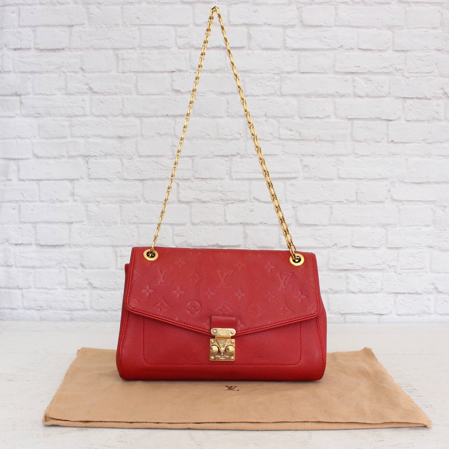 Louis Vuitton Saint Germain PM Empreinte Cerise Red Crossbody Shoulder