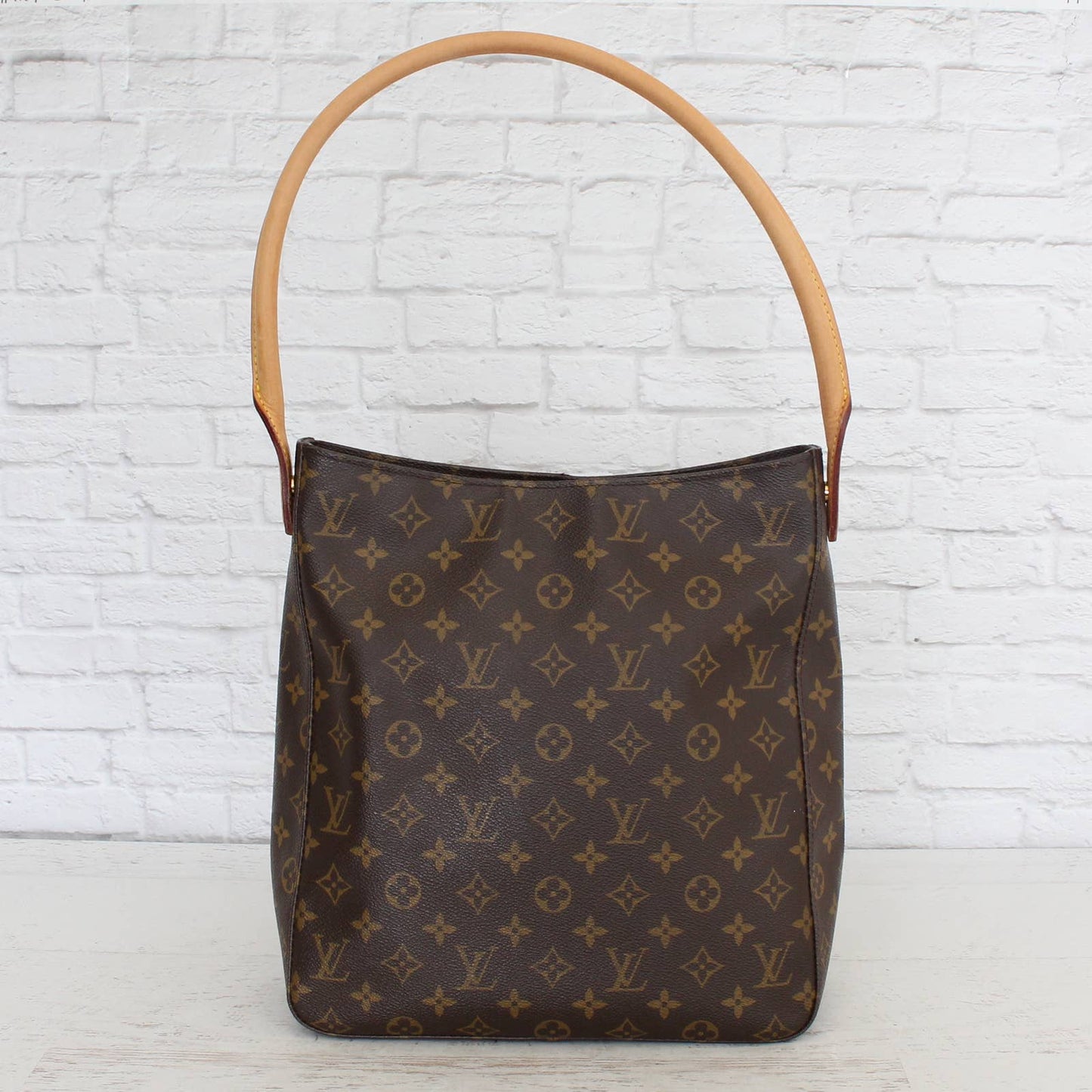 Louis Vuitton Looping GM Monogram Tote Shoulder Bag Large Leather Tote