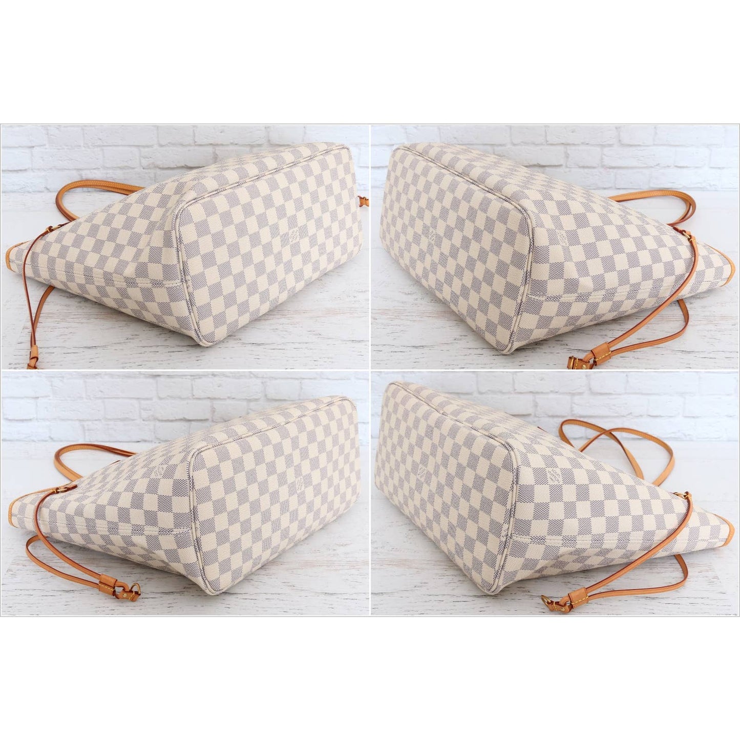 Louis Vuitton Neverfull MM Damier Azur Tote with Pouch