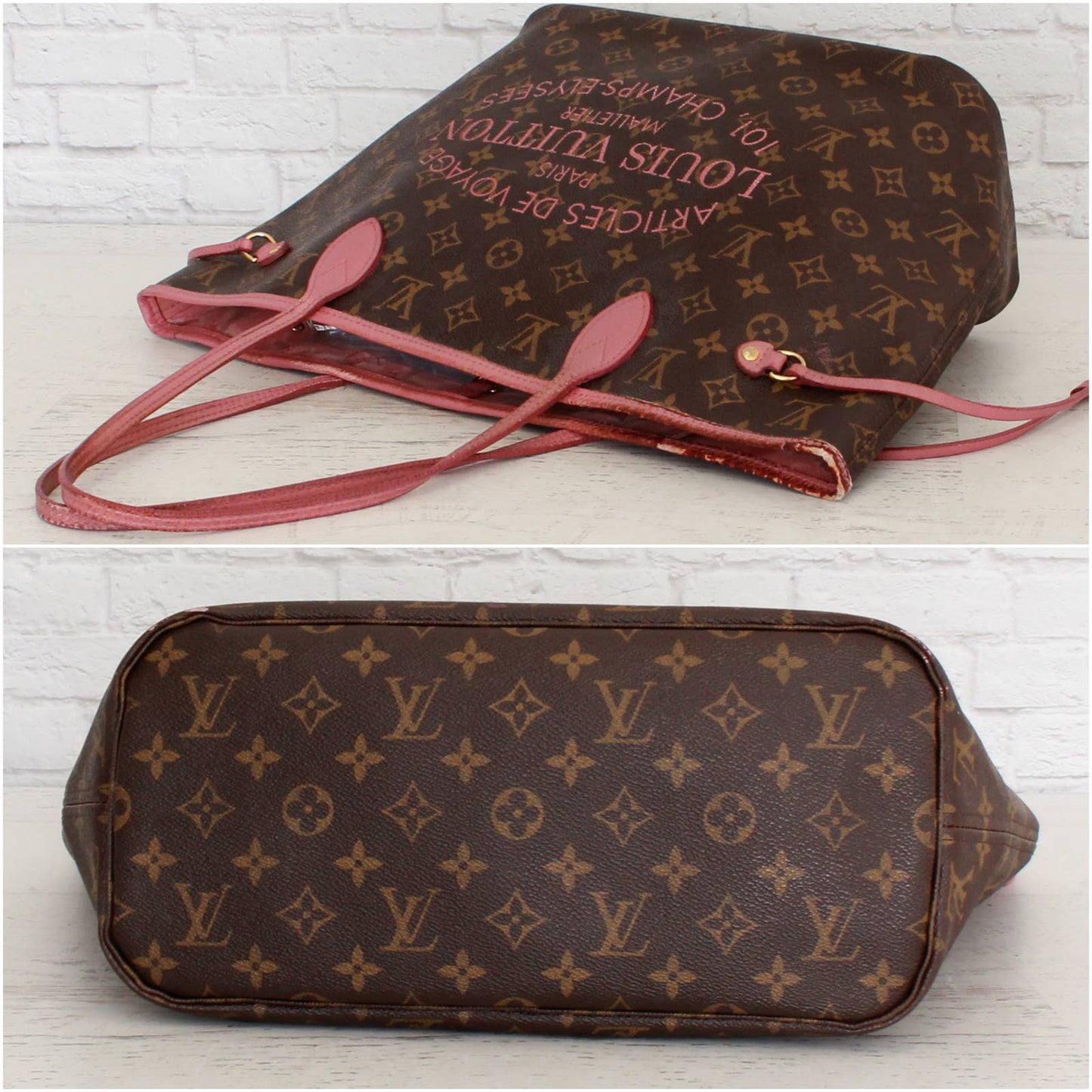 Louis Vuitton Neverfull MM Articles de Voyage Ikat Monogram Rose Tote