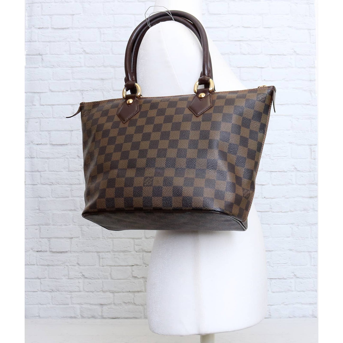 Louis Vuitton Saleya PM Tote Damier Ebene Shoulder Bag Handbag Leather