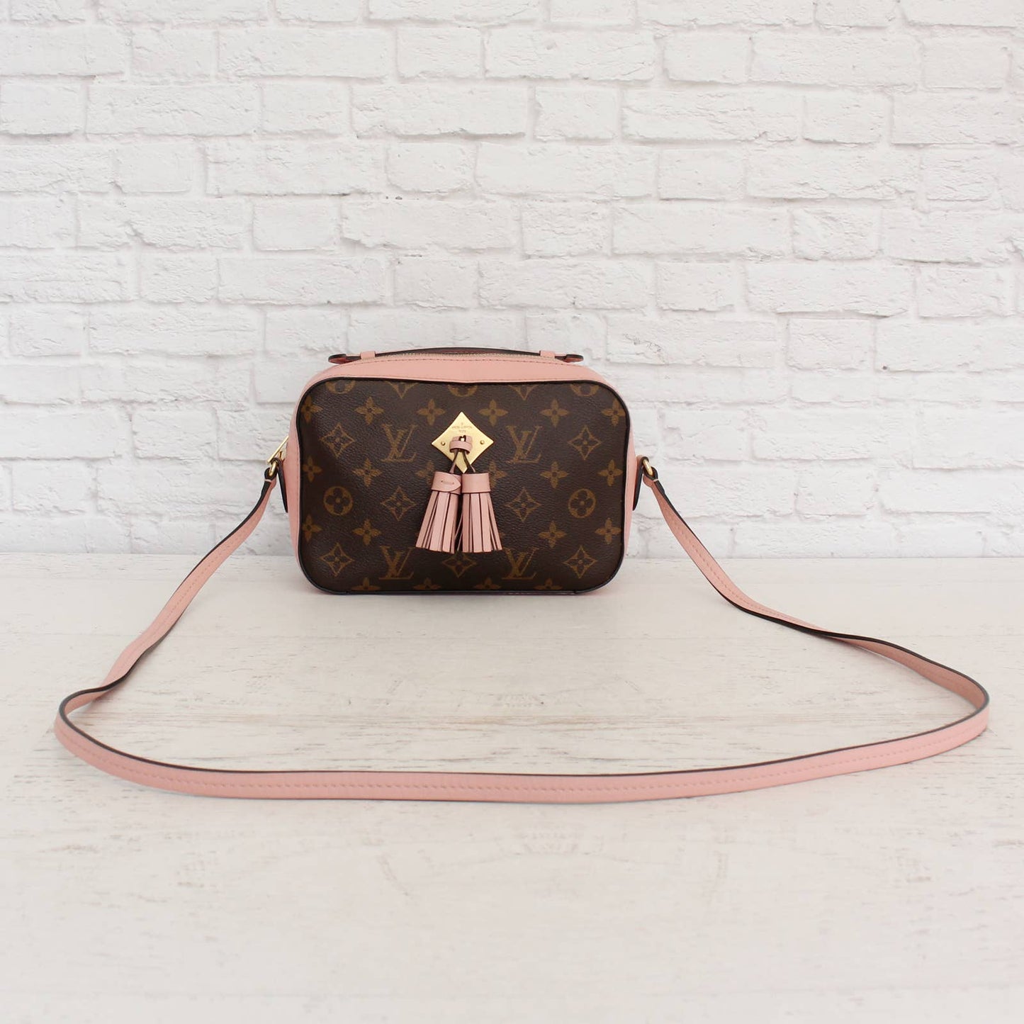 Louis Vuitton Saintonge Pink Monogram Calf Leather Crossbody