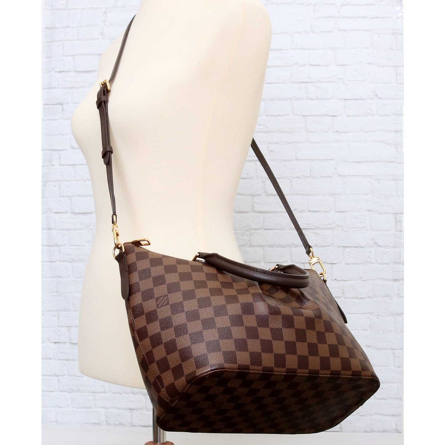 Louis Vuitton Siena MM Damier Ebene Crossbody Satchel Shoulder Bag