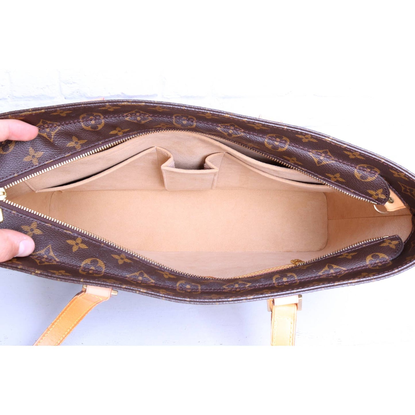 Louis Vuitton Luco Monogram Tote Brown Shoulder Bag Purse Zip Large Handbag  LV