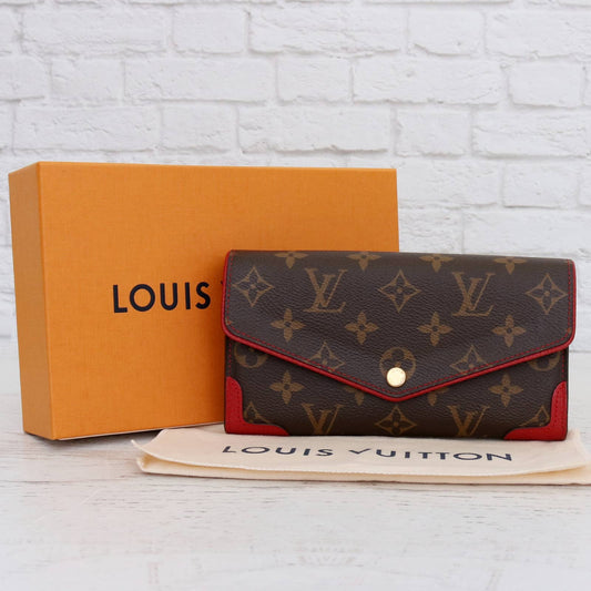 Louis Vuitton Sarah Retiro Wallet Monogram Leather Card Brown Women LV