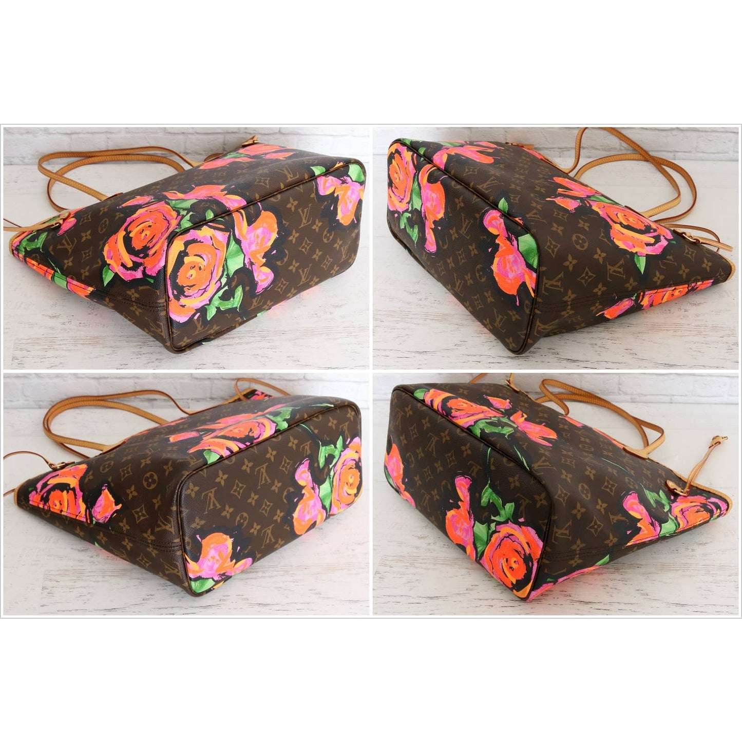 Louis Vuitton Neverfull MM Stephen Sprouse Roses Monogram Shoulder Zip