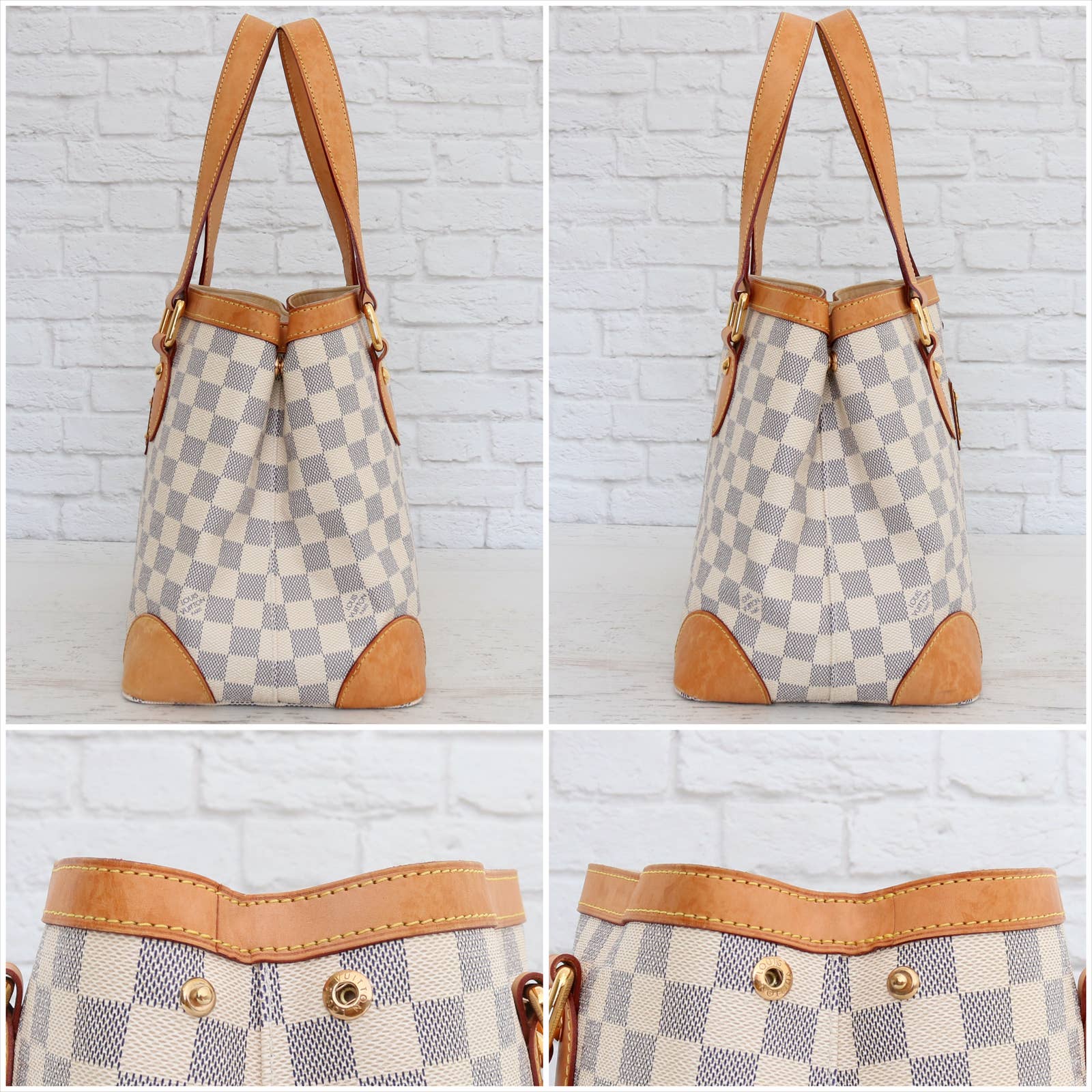 Authentic Louis Vuitton Hampstead PM tote Hand Bag Damier Azur N51207 –  Selors