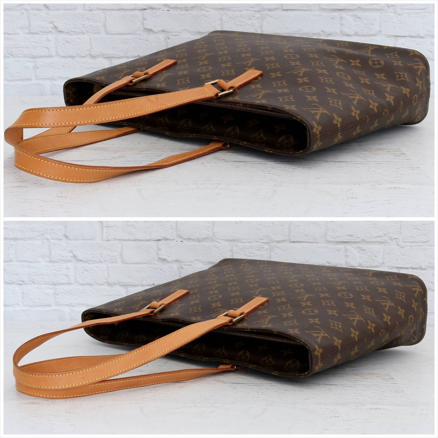 Louis Vuitton 2001 Luco Monogram Tote Brown Shoulder Bag Purse Zip