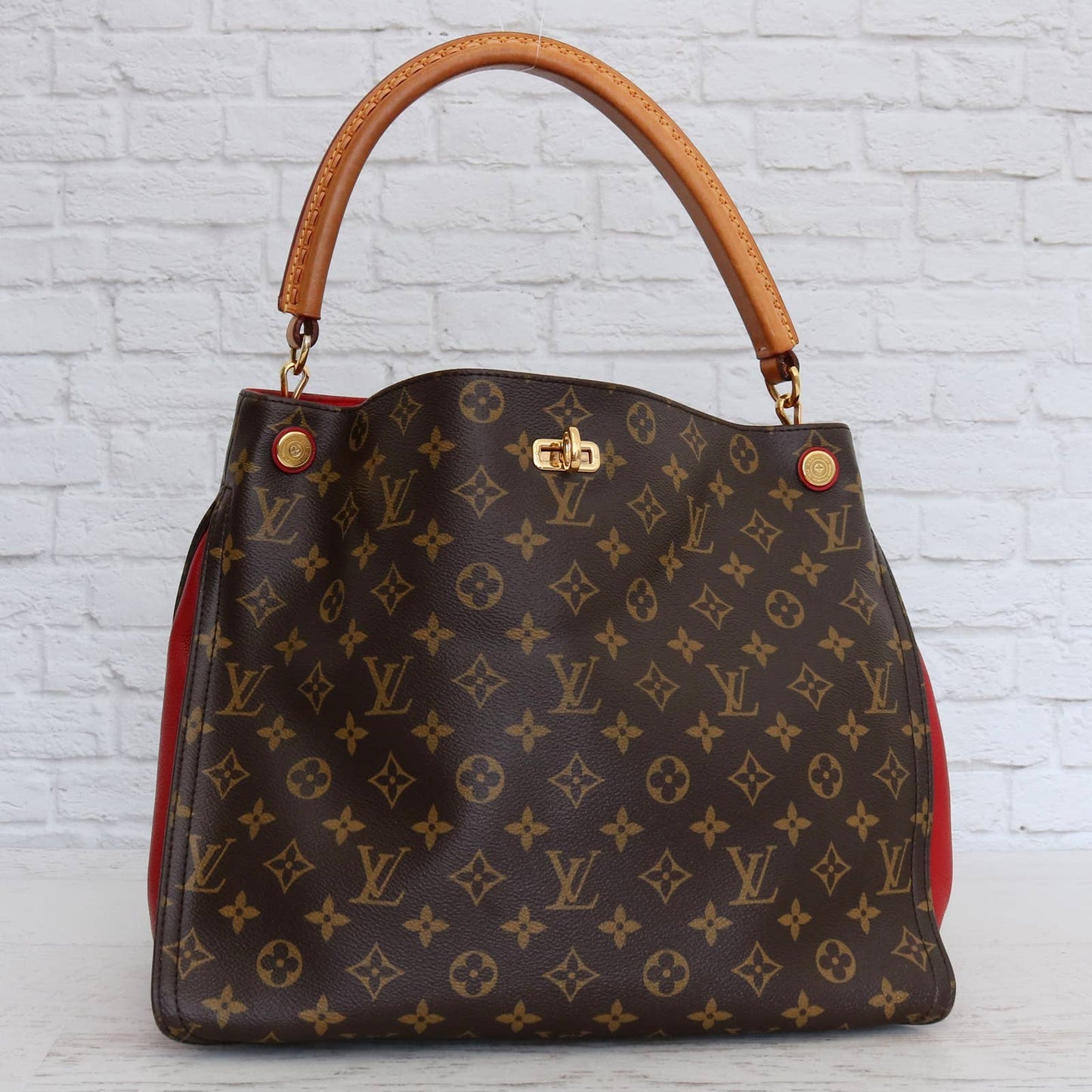 Louis Vuitton Gaia Hobo Red Monogram Shoulder Bag