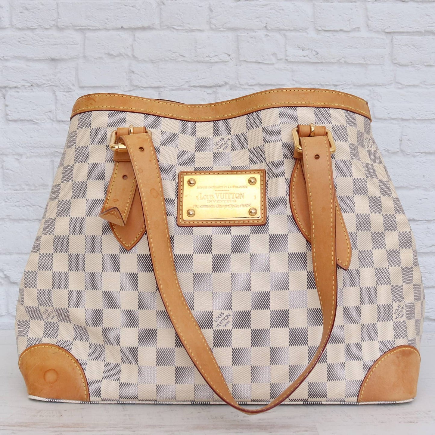 Louis Vuitton Hampstead MM Damier Azur Shoulder Bag