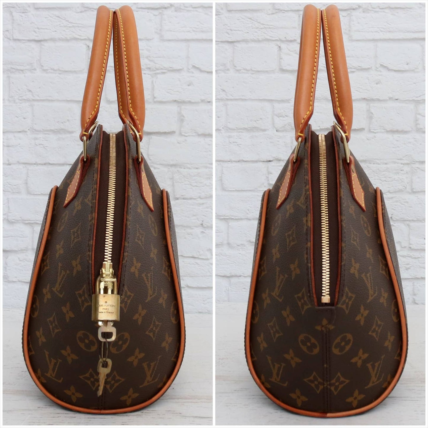 Louis Vuitton Ellipse PM Monogram Satchel Purse Handbag LV Leather Bag