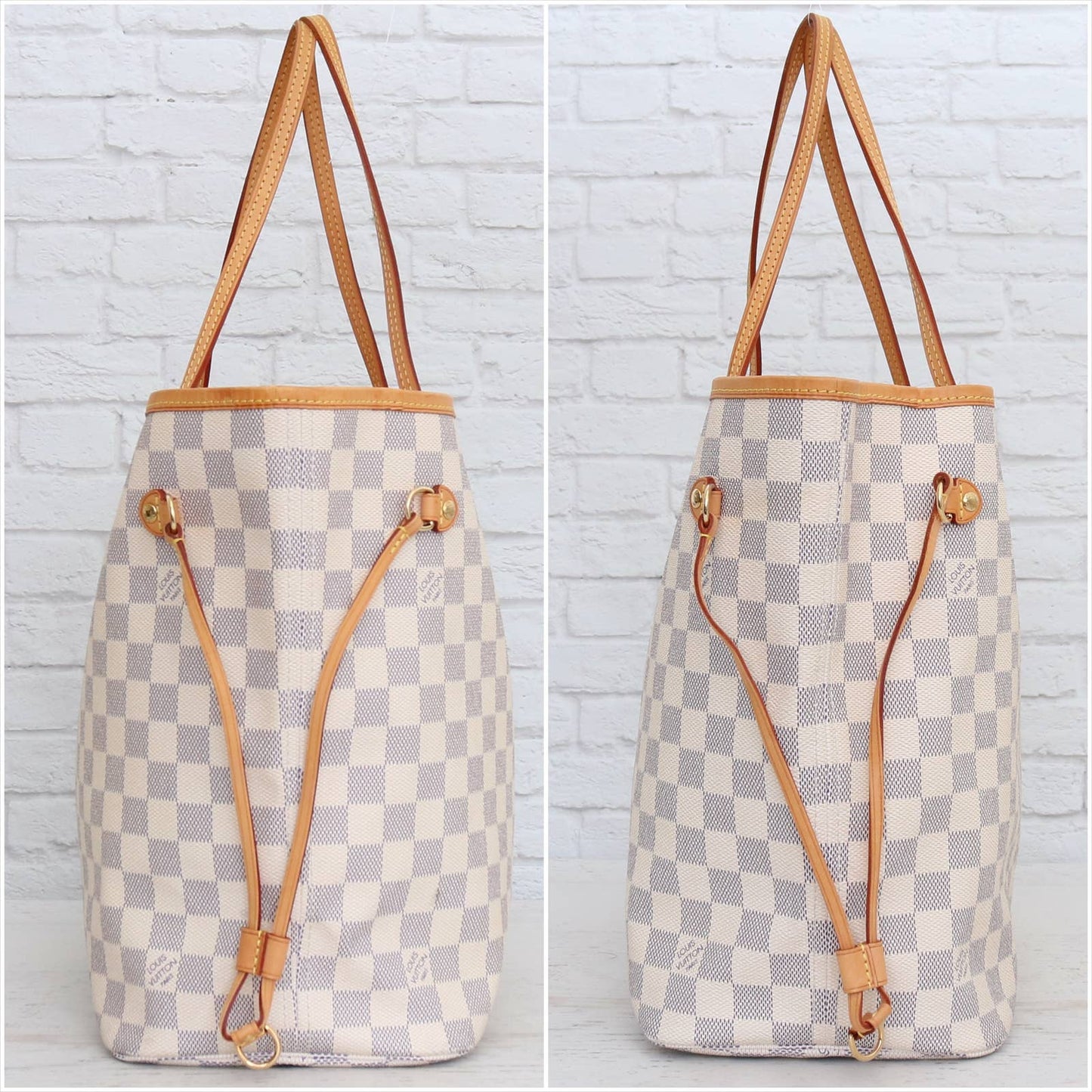 Louis Vuitton Neverfull MM Damier Azur Tote Shoulder Bag