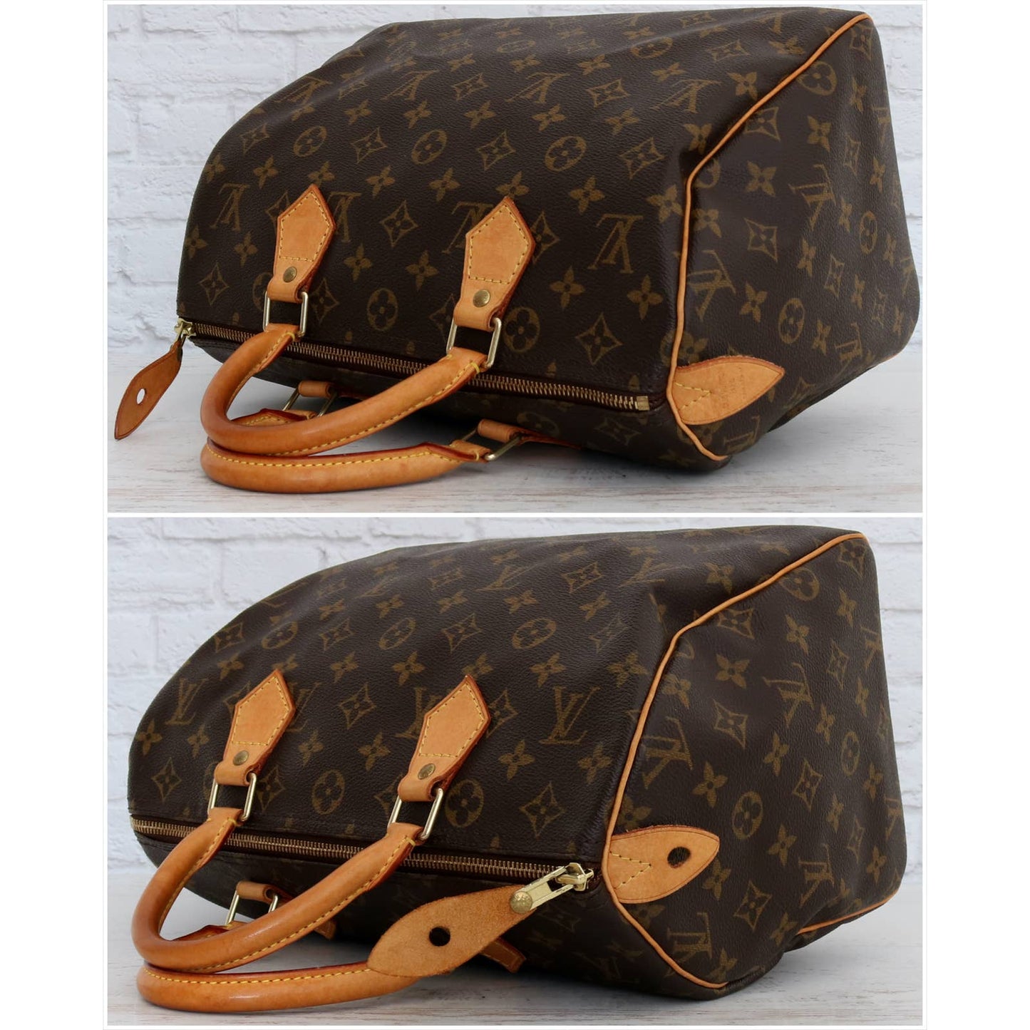 Louis Vuitton Speedy 30 Monogram Satchel Purse Brown Bag Handbag Large