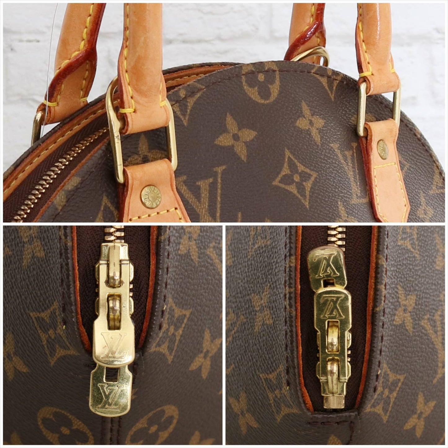 Louis Vuitton Ellipse PM Monogram Satchel Purse Handbag LV Leather Bag