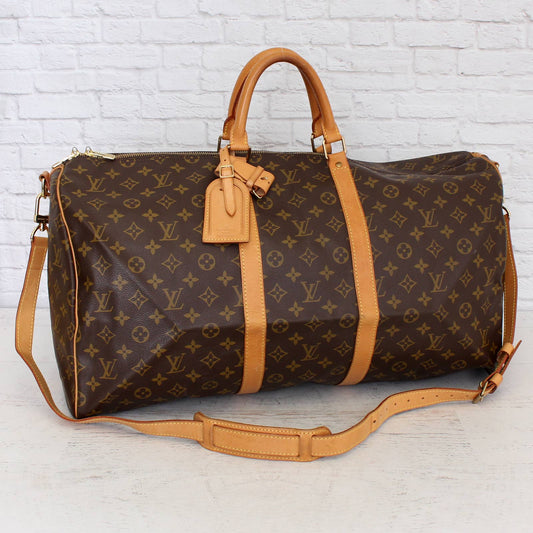 Louis Vuitton Keepall Bandouliere 55 Monogram Duffle Luggage Bag