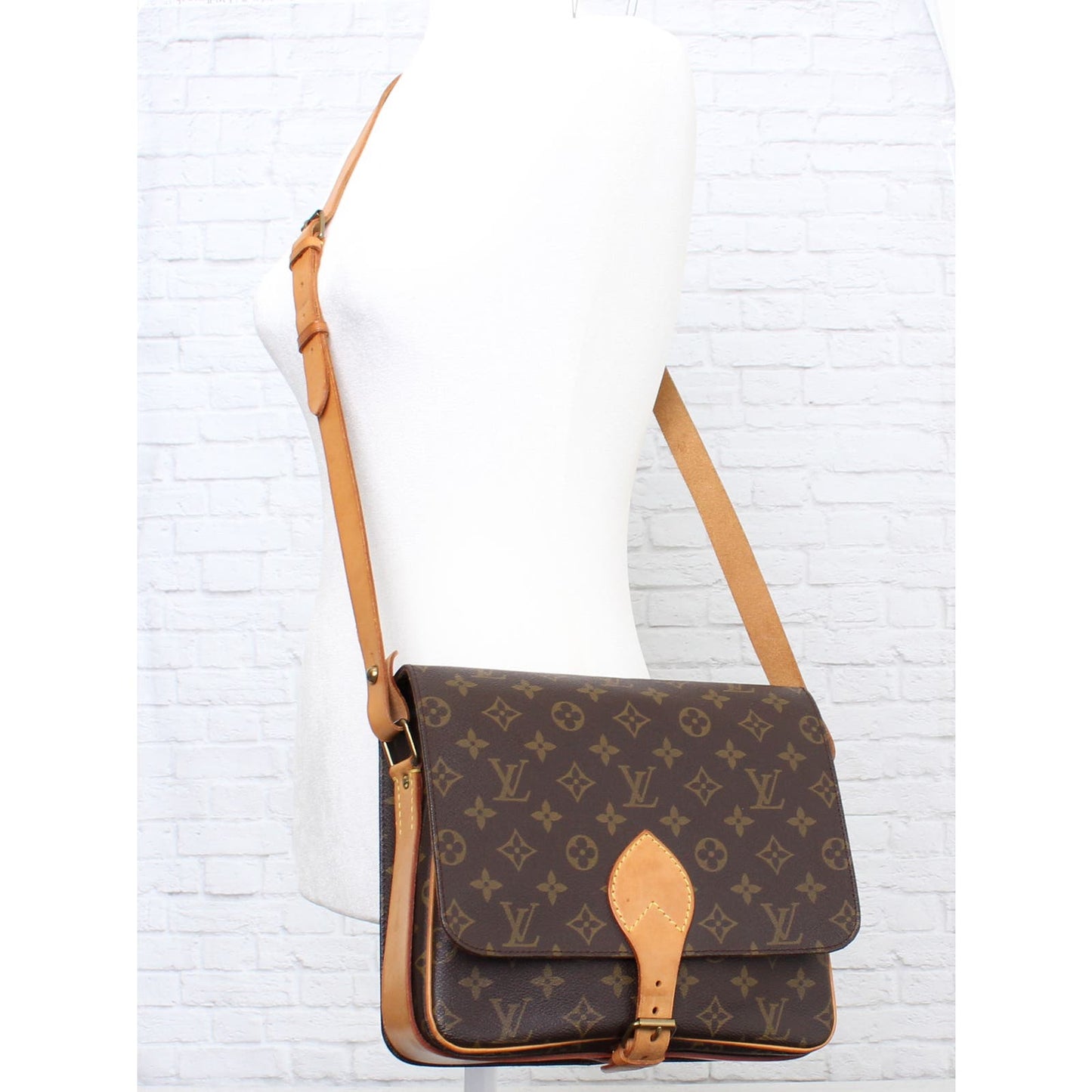 Louis Vuitton Cartouchiere GM Monogram Crossbody Shoulder Bag LV Purse