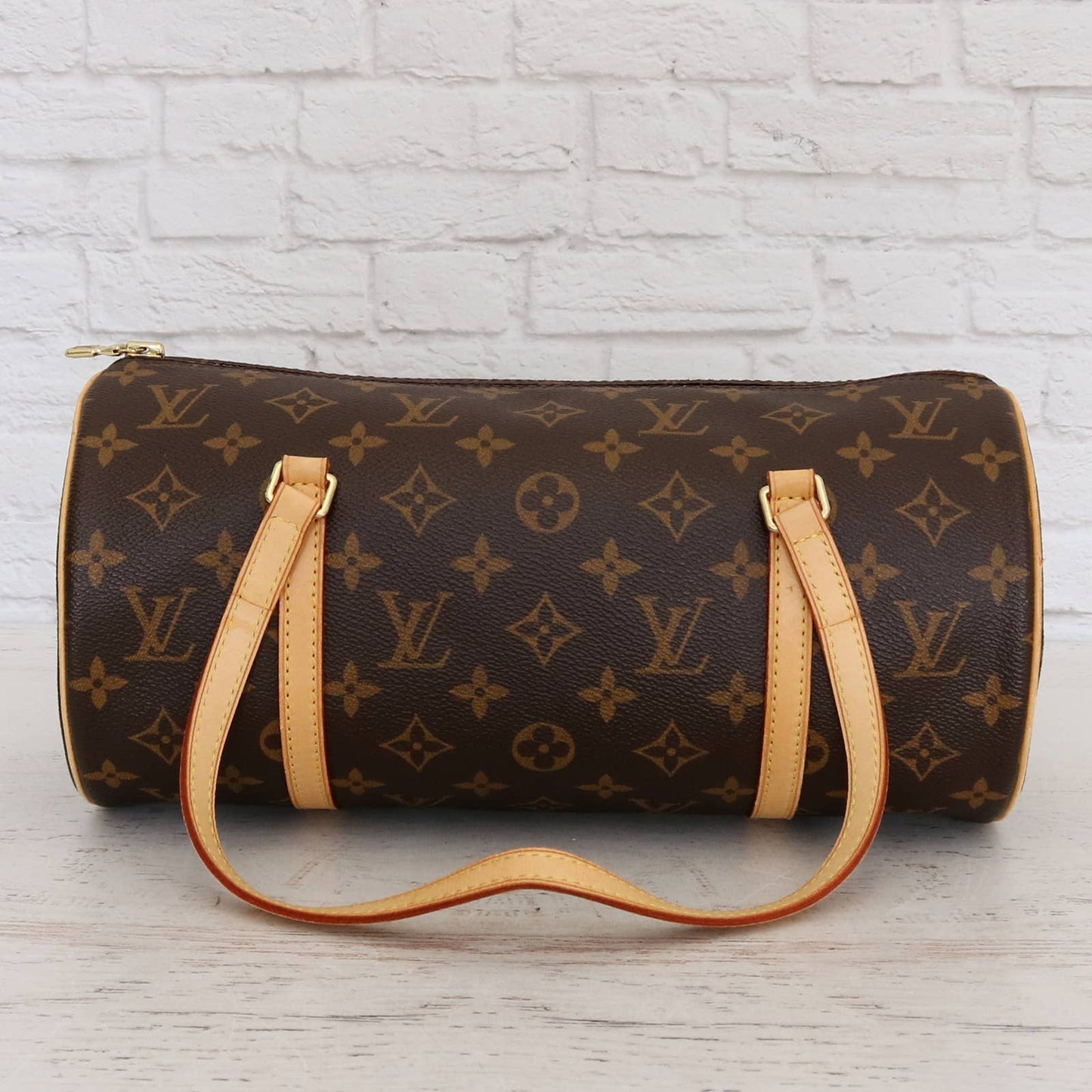 Louis Vuitton Papillon 30 Monogram with Pouch Satchel Brown Handbag LV