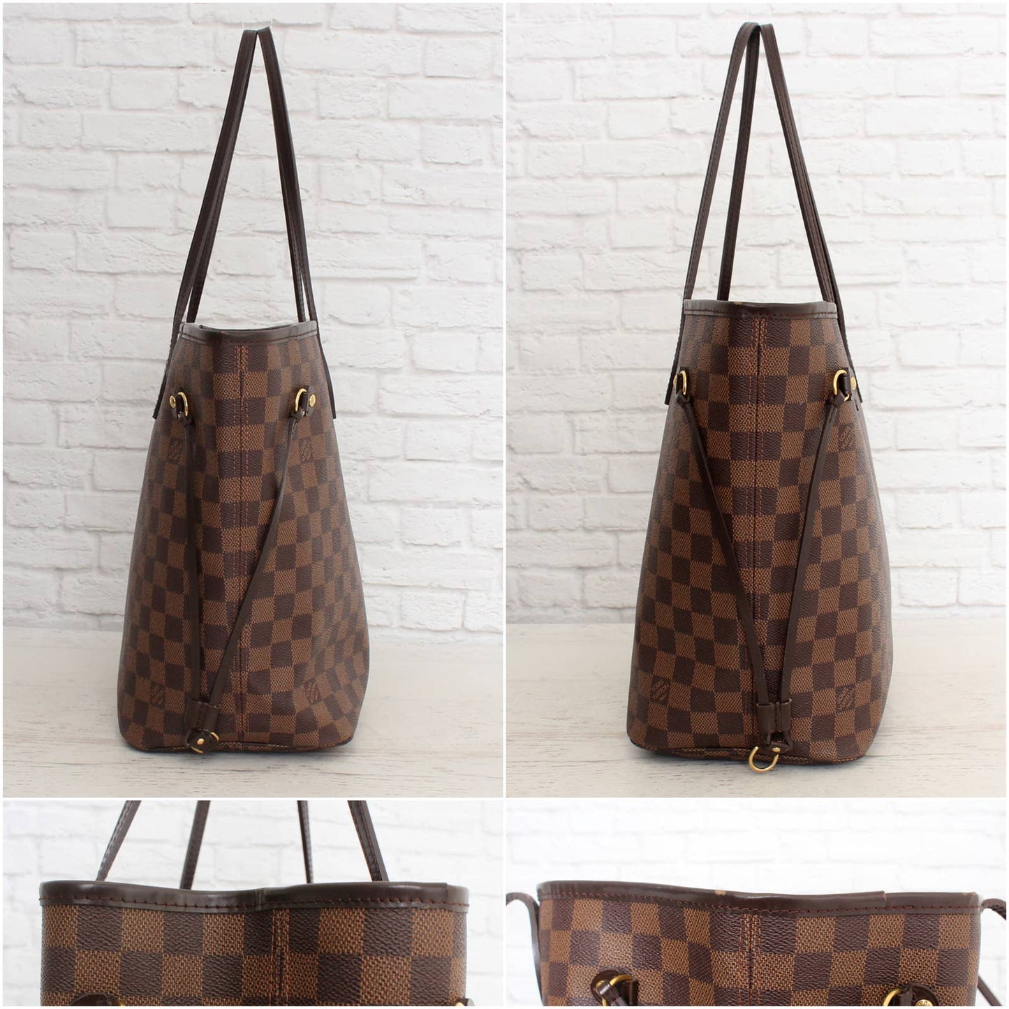 Louis Vuitton Neverfull MM Damier Ebene Cherry Red Tote